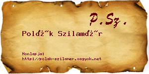 Polák Szilamér névjegykártya